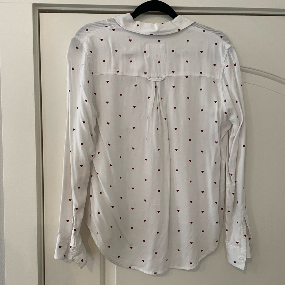 Nwot Rails Button Down - Xs. White With Hearts - image 7